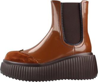 Noa Harmon Botin Plataforma Storm - Dames - Chelseaboots - Bruin - 37 EU - Leer - Schoenen