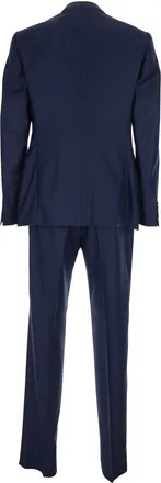 Emporio Armani Mens Single-Breasted Wool Suit Blue Suits