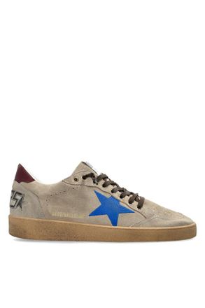 Golden Goose Beige Suede Blue Star Silk Nylon Sneakers