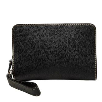 Fendi Pre-owned Wristlet Pouch - Dames - Pre-owned - Zwart - Maat: ONE Size Leer