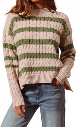 So Me Megan Cable Knit Sweater In Cream