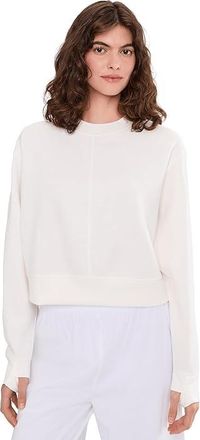 Varley Tasmin Cropped Sweat Womens Sweatshirt Snow White : XS, Elastane/Modal/Polyester