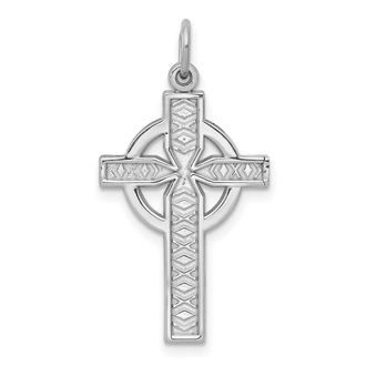 Diamond2Deal 14k White Gold Celtic Cross Charm