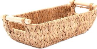 OEM Cesta De Ba&ntilde;o Tejida Con Jacinto De Agua - Cesta Para Guardar Papel Higi&eacute;nico O Toallas - Larga Y Estrecha Para Guardar En El Ba&ntilde;o (341813cm)