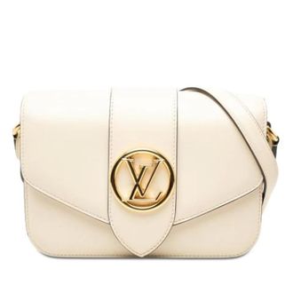 Louis Vuitton Pre-owned Pont 9 MM Schoudertas - Dames - Pre-owned - Beige - Maat: ONE Size Leer