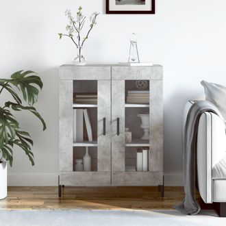 vidaXL Vidaxl - Aparador De Madera De Ingenier&iacute;a Gris Hormig&oacute;n 69,5x34x90 Cm