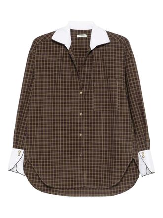 Sandro plaid shirt - women - Fabric - 1 - Brown
