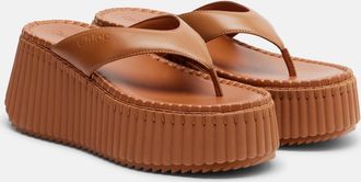 Chlo&eacute; Chlo&eacute; Nama leather platform thong sandals