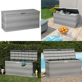 vidaXL Baule da Giardino Grigio 117x45x56 cm - Box da giardino - Cassapanca