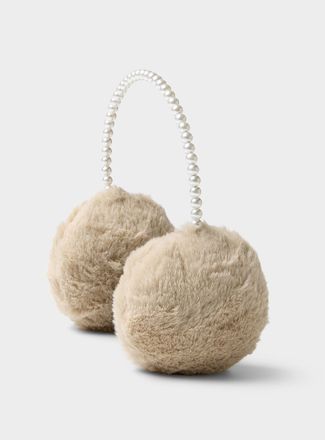 Simons Womens Plush and pearl ear muffs