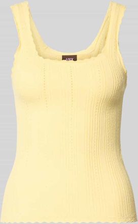 Jack & Jones Tanktop in Pointelle-Strick mit Karree-Ausschnitt Modell GIANNA in Hellgelb, Gr&ouml;&szlig;e XL