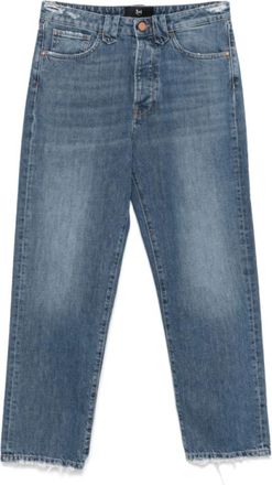 3x1 Indigo Blauw Distressed Cropped Jeans - Dames - Regular Fit Jeans - Blauw - W29 - Katoen - Jeans