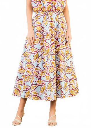 THML Clothing Anya Flowy Midi Skirt In Blue