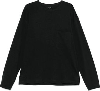 Christophe Lemaire Tops, Heren, Zwart, XL, Katoen, T-shirt met lange mouwen en ronde hals