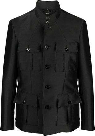 Tom Ford four-pocket military jacket - men - Silk/Cotton/Polyester/Cupro/Wool - 54 - Black