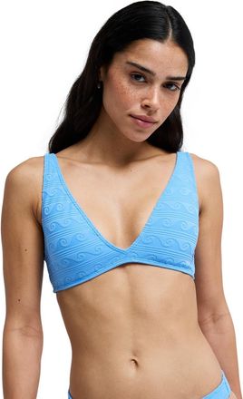 Roxy Triangel-Bikini-Top ROXY Paradise Wave Elongated Tri, Damen, Gr. XXL, Cup B, silber lake blau make a splash, Obermaterial: 92% Microfaser, 8% Elasthan