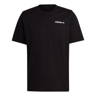 adidas Mens adidas originals Back Sailboat Pattern Alphabet Printing Loose Round Neck Short Sleeve Black T-Shirt HR7907