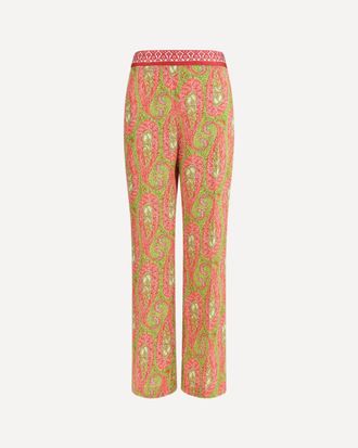Etro Bootcut Pants with placed paisley foliage print Female 42