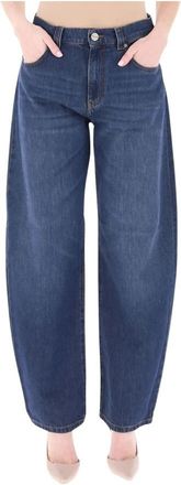 Pinko Eloise Egg Wide Jeans - Dames - Loose Fit Jeans - Blauw - W28 - Katoen - Jeans