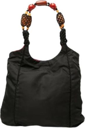 Prada Pre-owned Hobo Bag - Dames - Vintage Schoudertas - Zwart - ONE Size - Nylon - Vintage