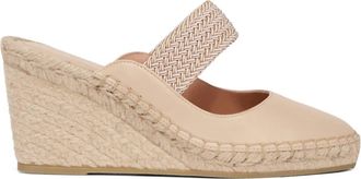 Malone Souliers Womens Siena 70 Wedges In Buff/ Beige