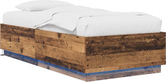 vidaXL Estructura De Cama Con Led Madera Envejecida 80 X 200 Cm Vidaxl