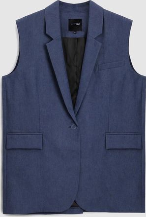 Jeanne Vouland Blazer Kos Sans Manches Denim Bleu Indigo
