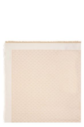 Gucci Beige Tonal Logo Pattern Scarf