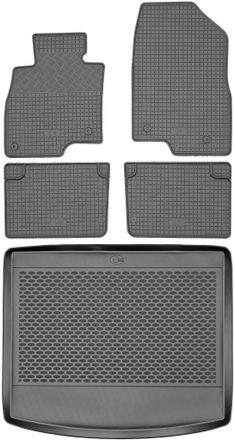 OEM Set Di Tappetini In Gomma Per Auto E Tappetino Per Bagagliaio Per Mazda 3 Iii Hatchback Dal 2013 Al 2019