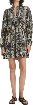 Maria Cher Quilaquina Lupe Short Dress In Silver Sand