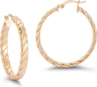 Glaze Jewelry Sterling Silver Medium Twist Hoops