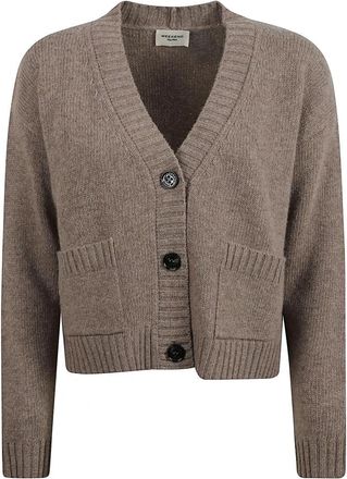 Max Mara V-hals Cardigan van Wolgaren - Dames - Vesten - Bruin - S - Wol - Truien & Vesten