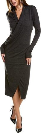 Brunello Cucinelli Anthracite Wrap Midi Dress, Size X-Small