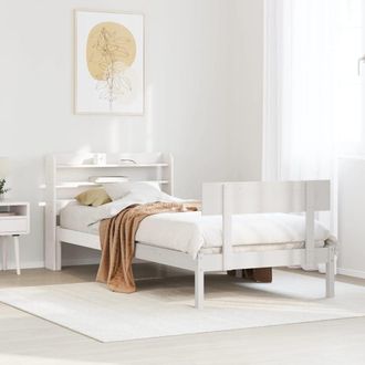 Berkfield Home Bed Frame without Mattress White 75x190 cm Small Single Solid Wood Pine