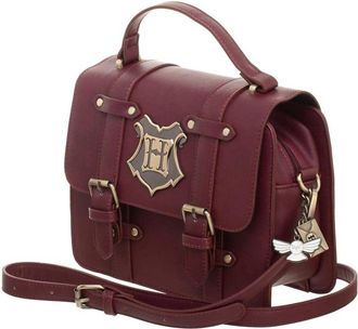 Bioworld Merch Womens Harry Potter Hogwarts Satchel Crossbody Handbag In Maroon