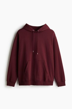 H&M Hoodie in Loose Fit - Weinrot