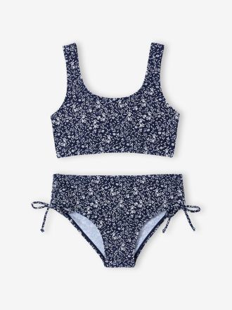 Vertbaudet M&auml;dchen Bikini mit Raffungen marine