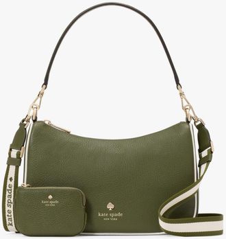 Kate Spade New York Womens Emma Colorblock Pebbled Leather Medium Shoulder Bag - Dark Green - One Size