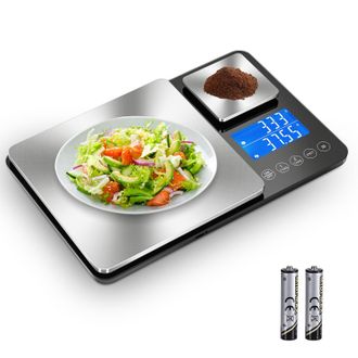 OEM Balanza De Cocina Digital De Doble Plataforma, Precisi&oacute;n De 1 G Y 0,01 G, Capacidad De 15 Kg Y 500 G, Ideal Para Hornear, Cocinar, Levadura Y Hacer Jo