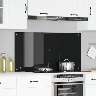 vidaXL Salpicadero De Cocina Negro 120 X 60 X 0.6 Cm Vidrio Templado Vidaxl