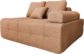 Oviala Sillón izquierdo para sofá modular de tela terracota L 140 cm