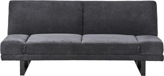 Beliani Sofa Bed 2 Seater YORK Chenille Black