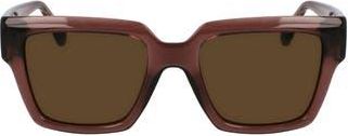 Ferragamo Gancini 54mm Rectangular Sunglasses in Transparen Mauve at Nordstrom Rack