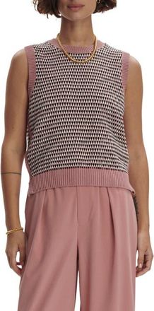 Varley Knowles Textured Cotton Vest in Woodrose Multi Stitch at Nordstrom, Size Small
