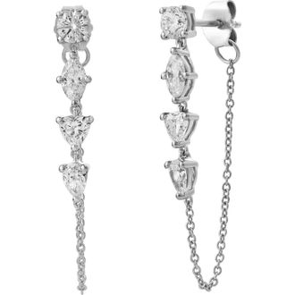 LuvMyJewelry Elenya 14K Gold Lab Grown Diamond Drop Earrings - 1.25 Ct in 14K White Gold at Nordstrom