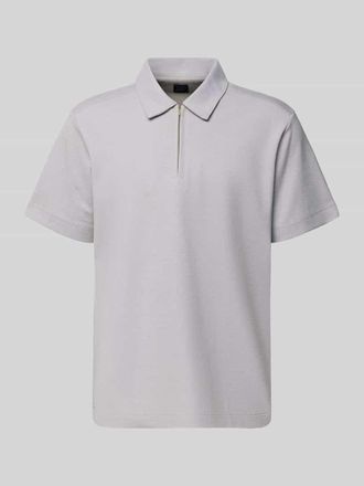 Schiesser Regular Fit Poloshirt mit Rei&szlig;verschluss in Hellgrau, Gr&ouml;&szlig;e 48