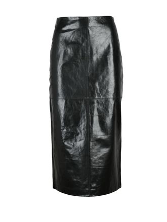 Sportmax Black Leather Womens Leather Skirt