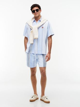 Tommy Hilfiger Mens Tommy Jeans Striped Dobby Short - Sweet Blue/Multi Stripe - XL