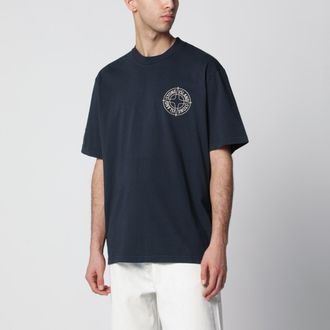 Stone Island T-shirt regular Outline Compass in cotone blu