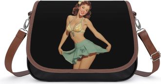 Generic Pin Up Women Sexy Small Womens Crossbody Bags Shoulder Handbag with Adjustable Strap for Travel